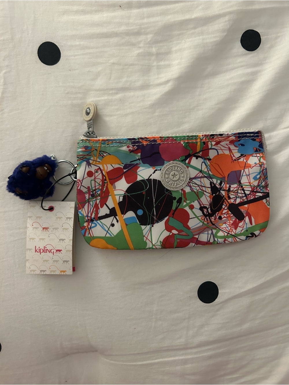 Kipling Creativity Large Pouch in Paint Ball Print
